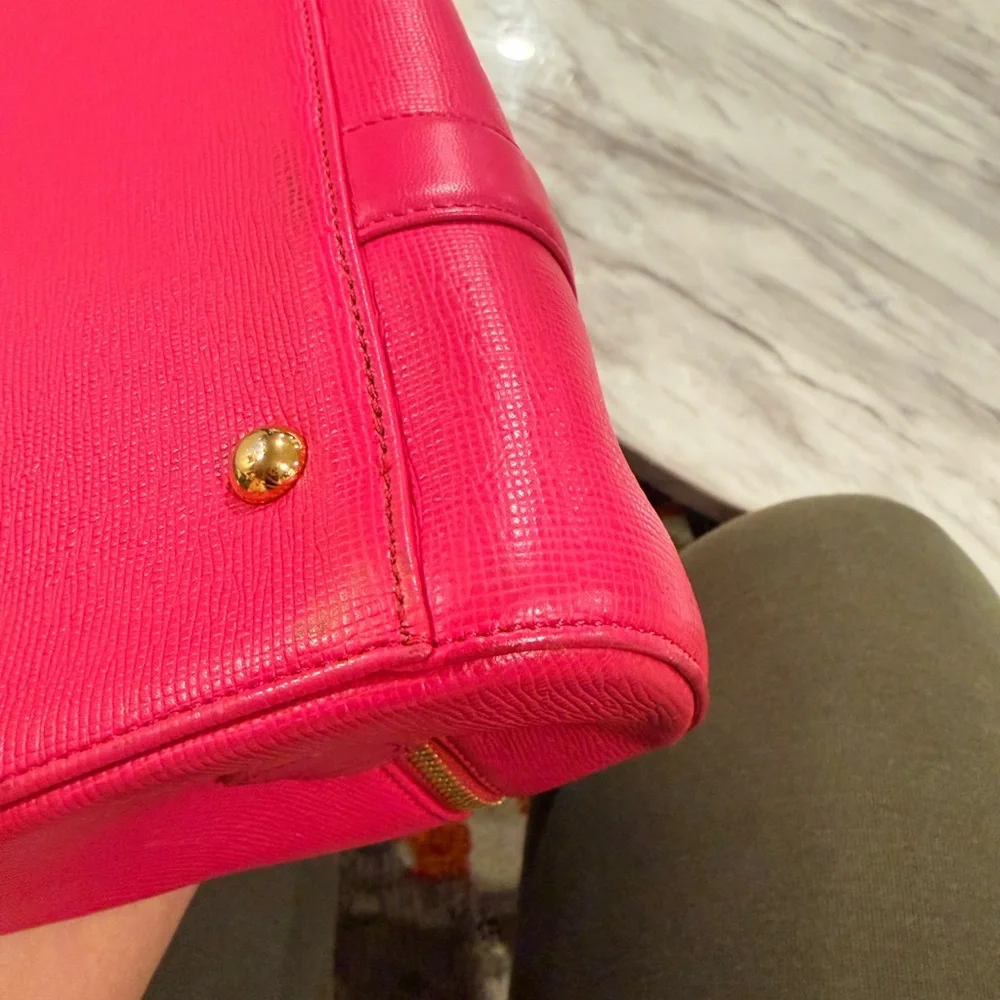 MCM Hot Pink Leather Dome Satchel with Matching Wallet - Picture 11 of 16